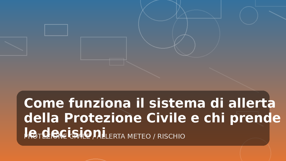 Illustrazione generata per l'articolo Come funziona il sistema di allerta della Protezione Civile e chi prende le decisioni