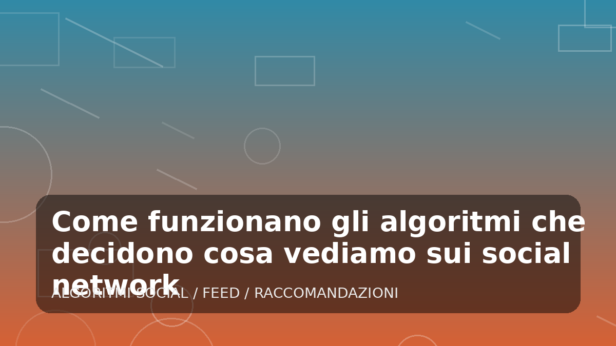 Illustrazione generata per l'articolo Come funzionano gli algoritmi che decidono cosa vediamo sui social network
