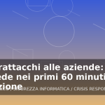 Illustrazione generata per l'articolo Cyberattacchi alle aziende: cosa succede nei primi 60 minuti dopo una violazione