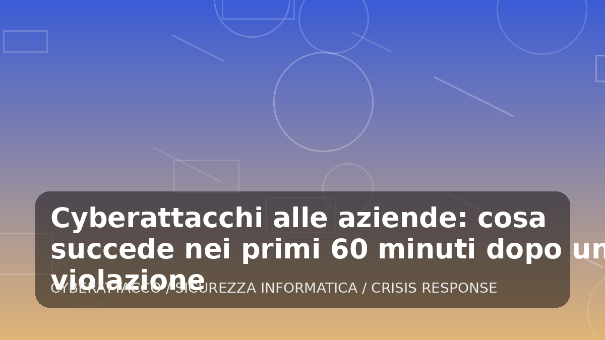 Illustrazione generata per l'articolo Cyberattacchi alle aziende: cosa succede nei primi 60 minuti dopo una violazione