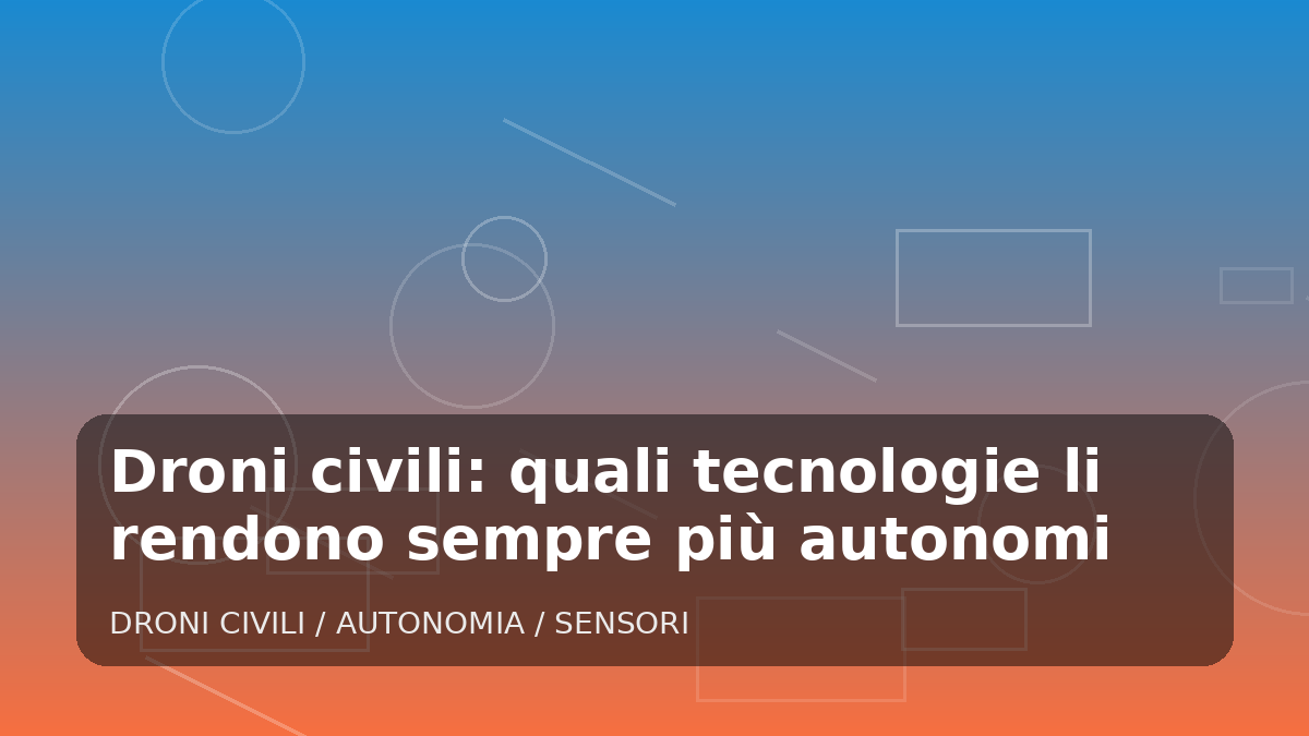 Illustrazione generata per l'articolo Droni civili: quali tecnologie li rendono sempre più autonomi