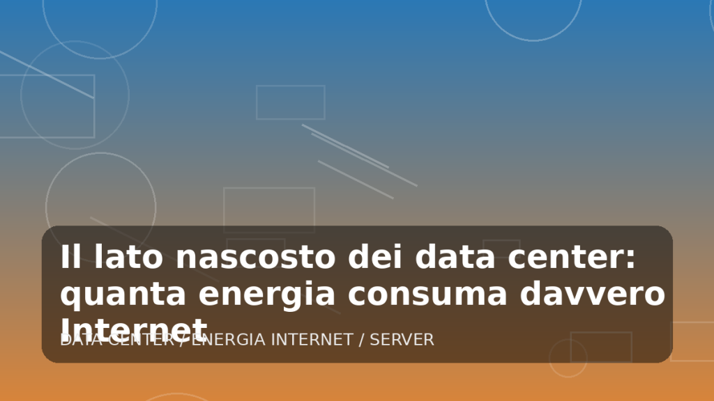 Illustrazione generata per l'articolo Il lato nascosto dei data center: quanta energia consuma davvero Internet