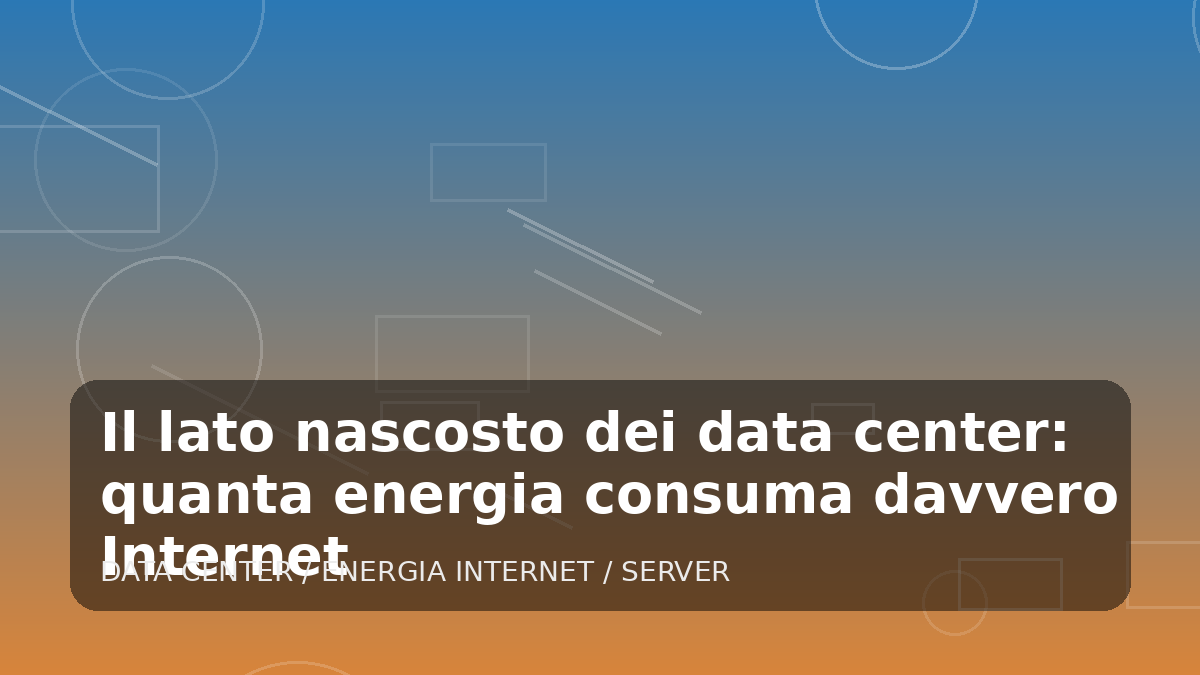 Illustrazione generata per l'articolo Il lato nascosto dei data center: quanta energia consuma davvero Internet